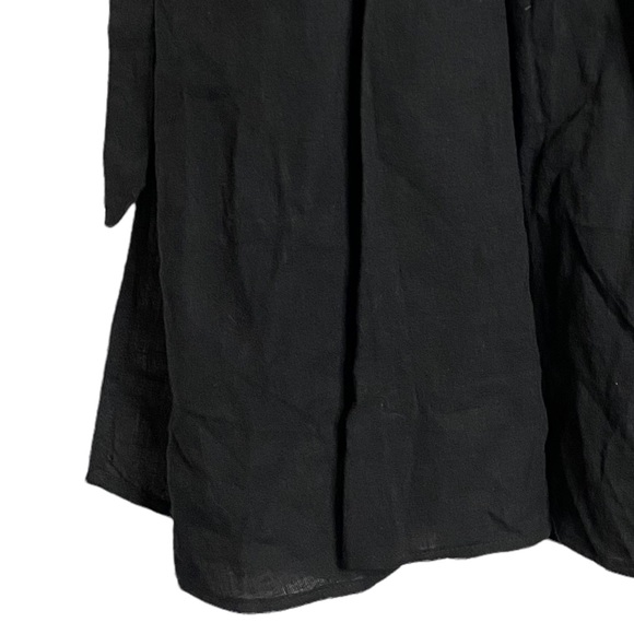 H&M Black True Wrap Dress Pleated Skirt Puff Sleeves Plus Size XXL - Picture 11 of 16